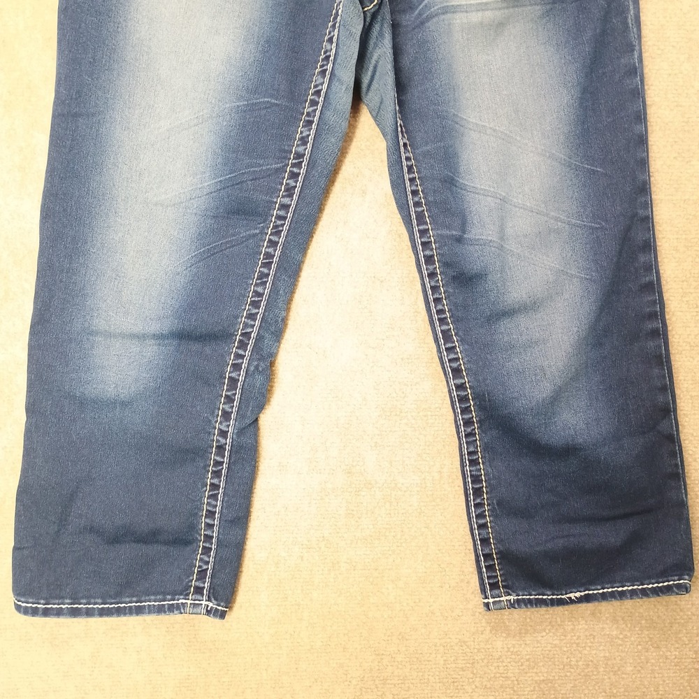 Hydraulic GRAMERCY Women's Size 8 Blue Denim Capris Embroidered Pockets 32x22 - Picture 5 of 14
